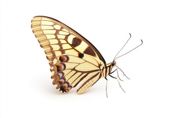 A butterfly perched on a clean white background