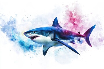 Fototapeta premium A close-up view of a shark's open mouth, ready to strike