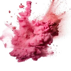Fototapeta premium Powder explosion isolated on white background. Colored dust erupts