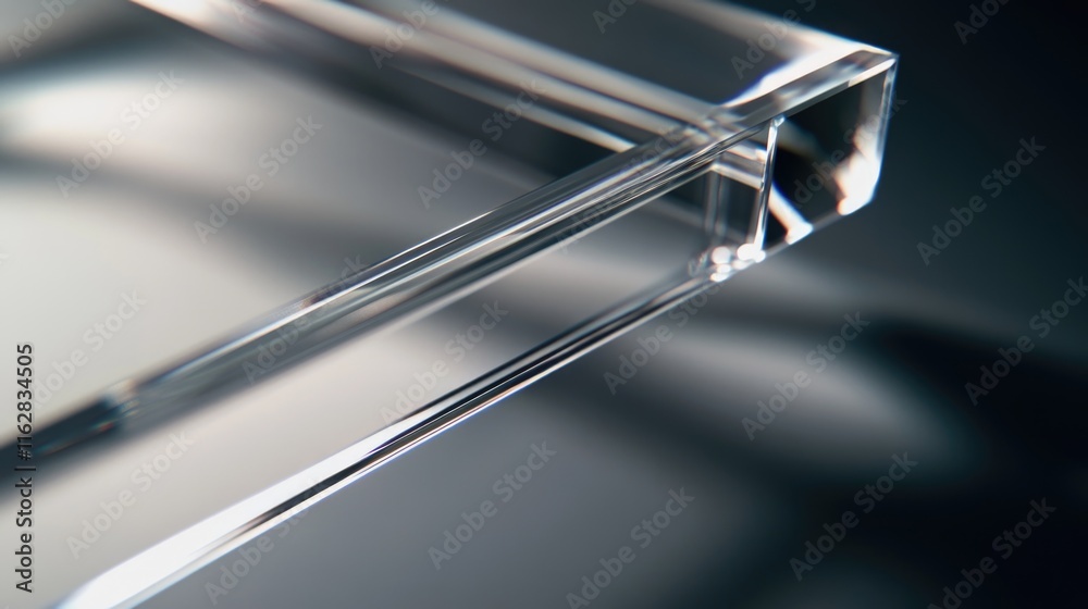 Poster A close-up shot of a clear object placed on a table with a clean background