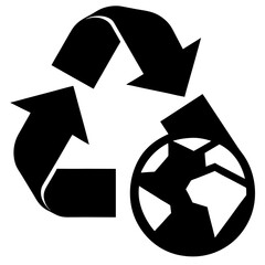 Recycle Earth Heart vector silhouette