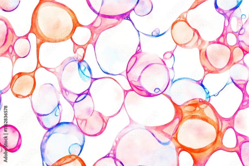 Poster a cluster of colorful bubbles rising through the air, great for illustrating atmospheric conditions 