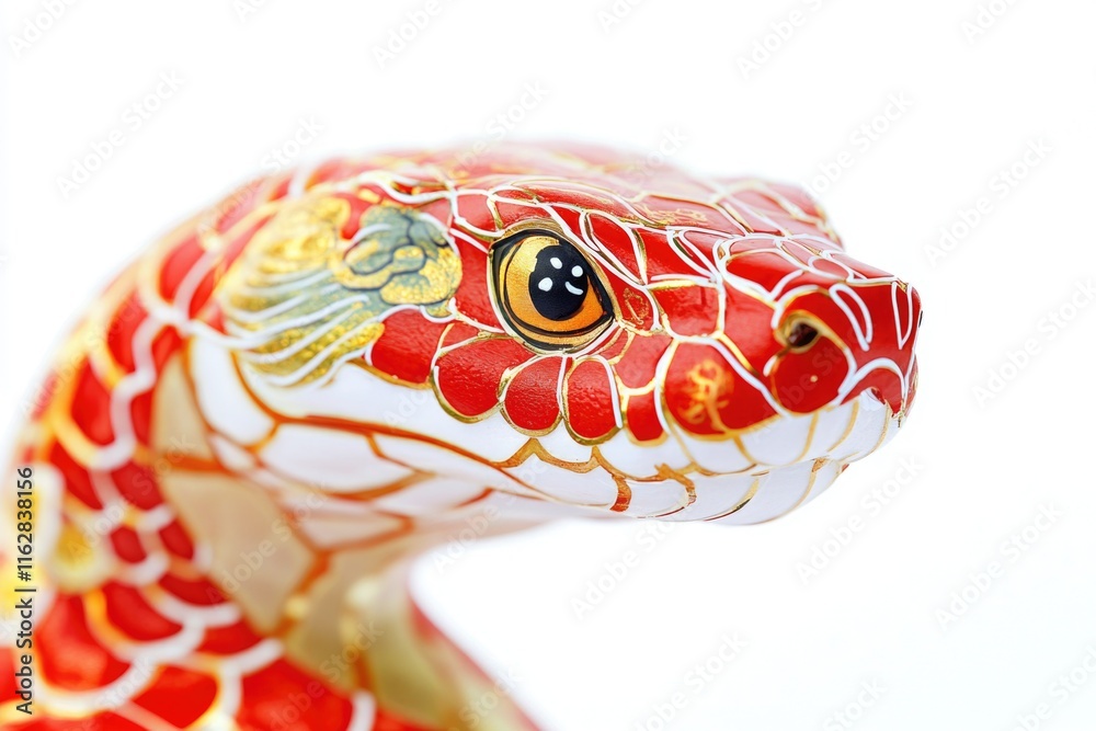 Aufkleber A close-up view of a snake statue with intricate details and textures