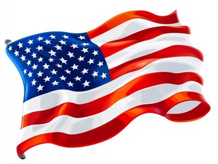 Obraz premium Waving American flag showcasing national pride and identity, symbolizing freedom and unity in the United States.