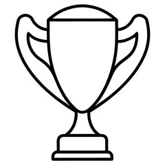 Stylish Trophy Outline Vector with Sleek Line Details