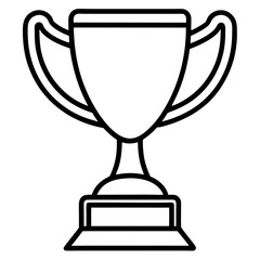 Stylish Trophy Outline Vector with Sleek Line Details