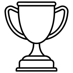 Stylish Trophy Outline Vector with Sleek Line Details