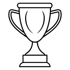 Stylish Trophy Outline Vector with Sleek Line Details