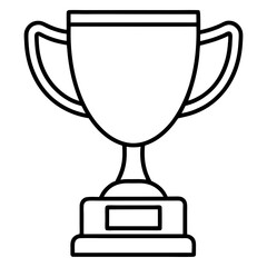 Stylish Trophy Outline Vector with Sleek Line Details