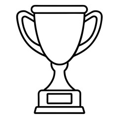 Stylish Trophy Outline Vector with Sleek Line Details