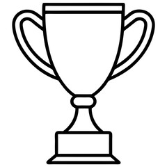 Stylish Trophy Outline Vector with Sleek Line Details