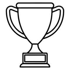 Stylish Trophy Outline Vector with Sleek Line Details