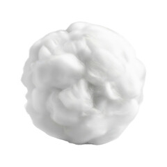 Fluffy White Cotton Ball Isolated on Clean Background Showcasing Natural Softness and Purity