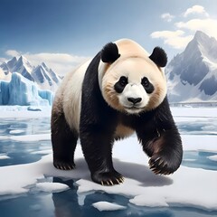 polar bear in the snow panda
