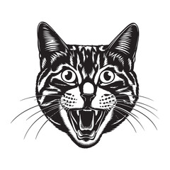 Fototapeta premium Cat illustration line drawing vector printable art design for creative expressions