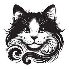 Cat illustration design vector drawing line art sheet printable for creative use