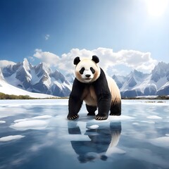 polar bear in the snow panda