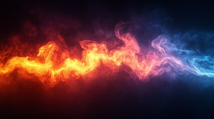 Fiery and electric wave merging in a dramatic scene