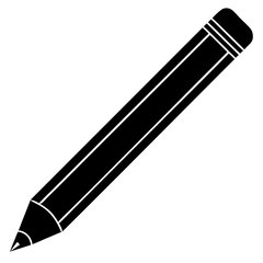 black and white graphic of a pencil.