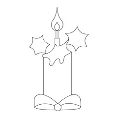Radiant Glow Candle in Line Art