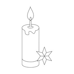 Radiant Glow Candle in Line Art