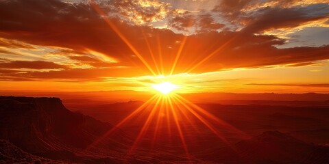 sunset over the desert