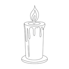 Radiant Glow Candle in Line Art