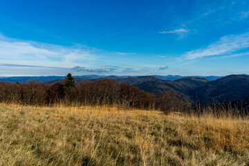 Beau paysage automnal &agrave; Sewen, au Ballon d'Alsace.