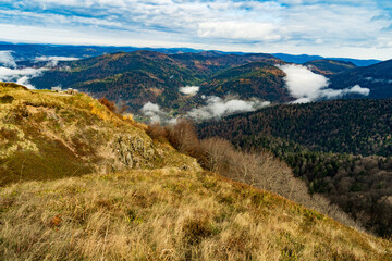 Beau paysage automnal à Sewen, au Ballon d'Alsace.