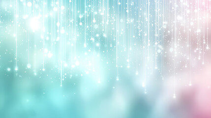 A soft, dreamy background featuring cascading light particles in shades of blue and pink, creating a serene and magical atmosphere.