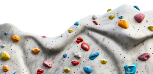 Colorful Indoor Rock Climbing Illustration for Kids and Children Fitness Activities isolated