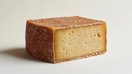 Artisan Cheese Block on Neutral Background