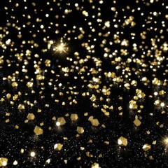 A glistening pile of golden dust with shimmering particles floating in the air