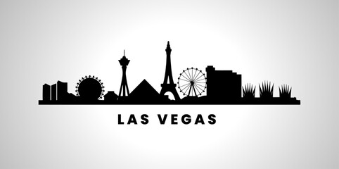 Las Vegas city skyline silhouette vector illustration © Ashes Studio