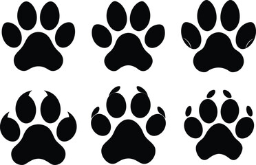 Dog paw silhouette illustration design vector