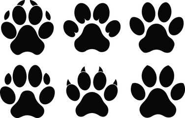 Dog paw silhouette illustration design vector