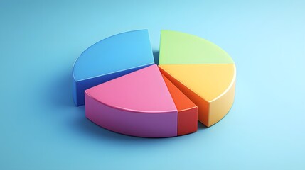 Obraz premium Colorful Three Dimensional Pie Chart Data Representation