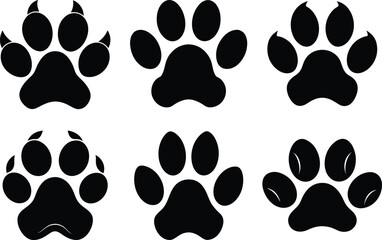 Dog paw silhouette illustration design vector