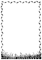 Border frame with hand drawn footprints shapes vector illustration