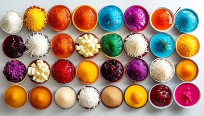 Colorful Assortment of Delicious Sugar Cakes from Saint Kitts and Nevis