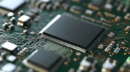 a close up of a computer motherboard with many electronic components