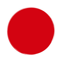 ラフな手書きの赤い丸 - 筆でラフに描いたシンプルでおしゃれな円のイラスト素材