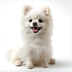 Obraz premium araffe dog sitting on a white surface with a white background