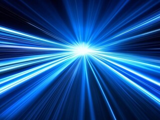 Abstract Blue Light Speed Lines: Futuristic Energy Burst Background