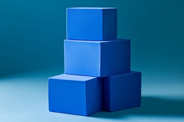 Naklejka premium there are three blue boxes stacked on top of each other