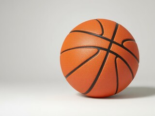 Fototapeta premium Close-up of an orange basketball on white, sport,exercise,hoop