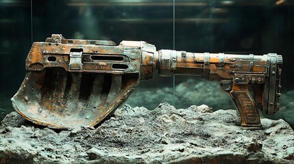 Fototapeta premium there is a large metal object with a hammer on top of it