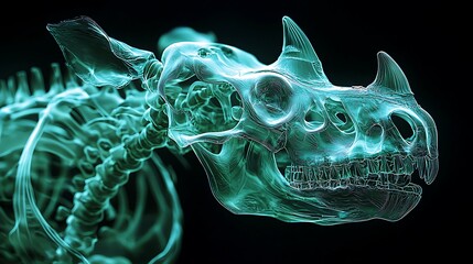 araffe skeleton with a green glow on it  s face