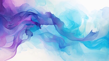 Ethereal Watercolor Swirls - Abstract Vector Background with Vibrant Blue, Teal, and Purple Hues in Soft-focus Style