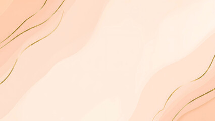 Abstract Peach and Gold Watercolor Background with Elegant Lines. Perfect for wedding invitations, branding, or social media.